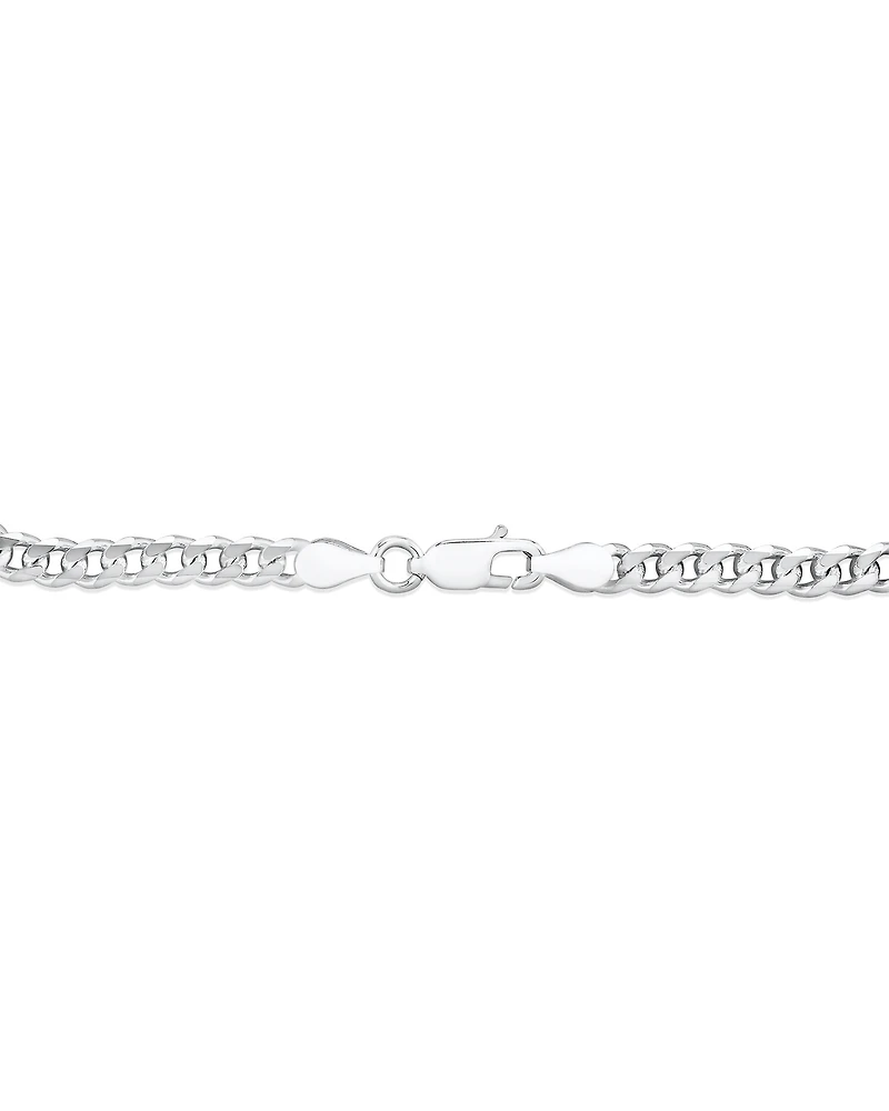 Bracelet à gros maillons gourmette de 19 cm en argent sterling, largeur de 4,3 mm