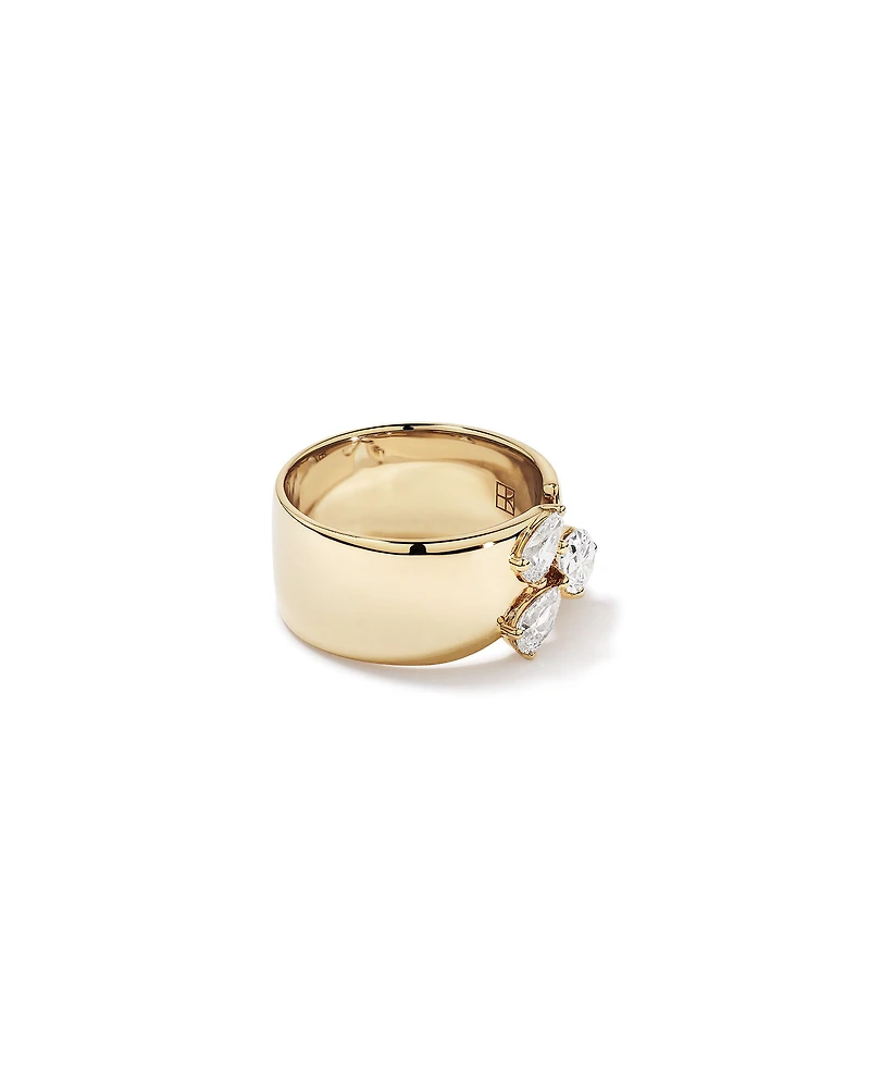 1.00 Carat TW Laboratory-Grown Diamond Pear Ring 10kt Yellow Gold
