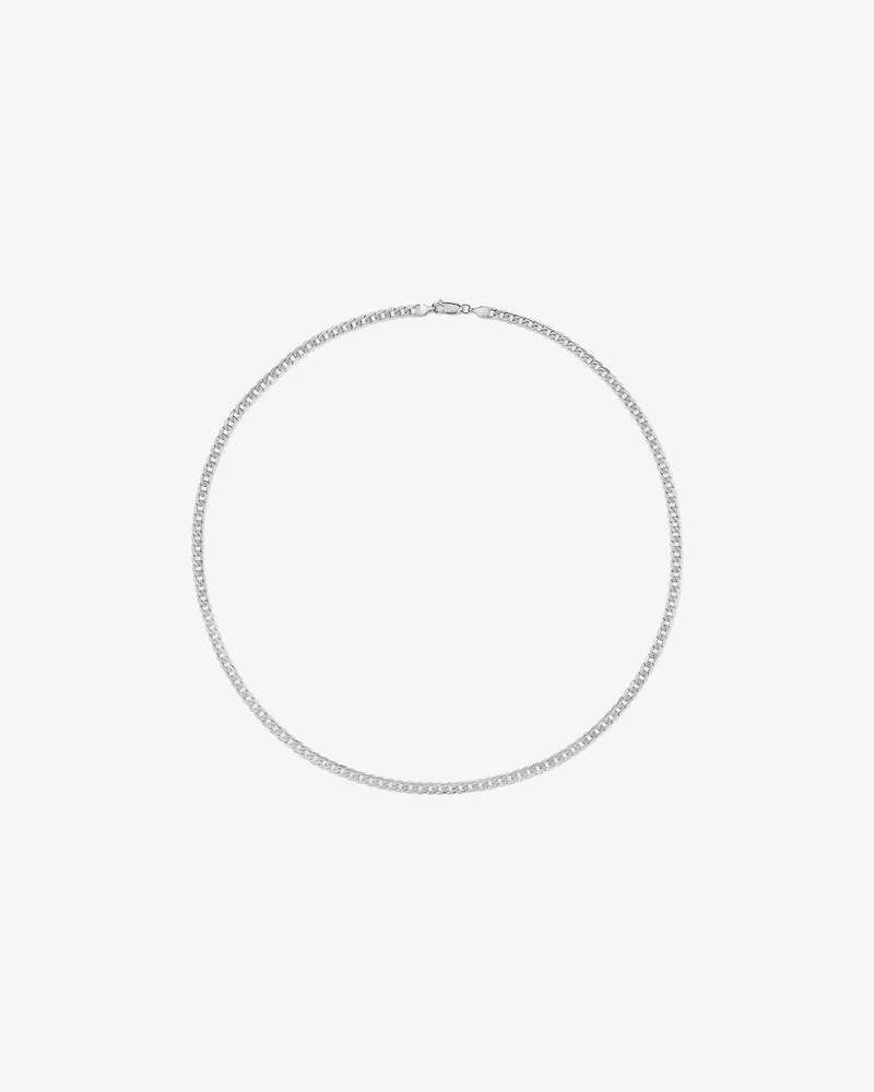 60cm (22") 4.5mm-5mm Width Curb Chain in 10kt White Gold