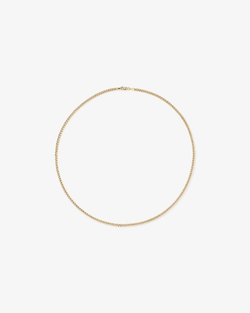 45cm (17") 2.8mm Width Semi Solid Miami Curb Chain in 10kt Yellow Gold