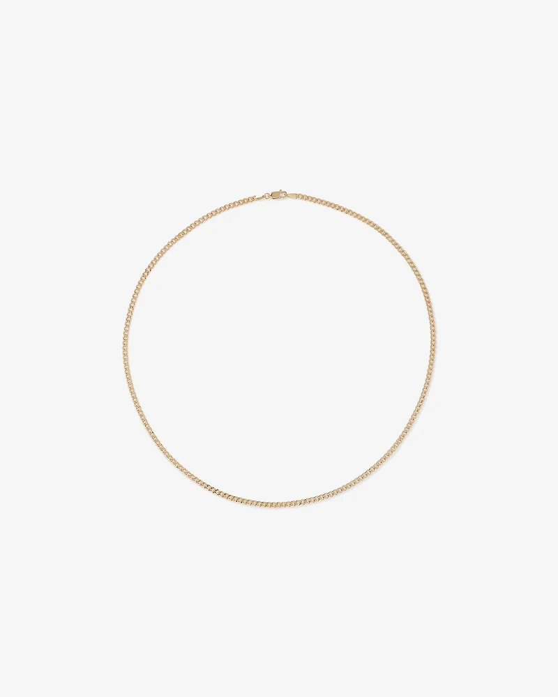 45cm (20") 2.95mm Width Semi Solid Diamond Cut Curb Chain in 10kt Gold