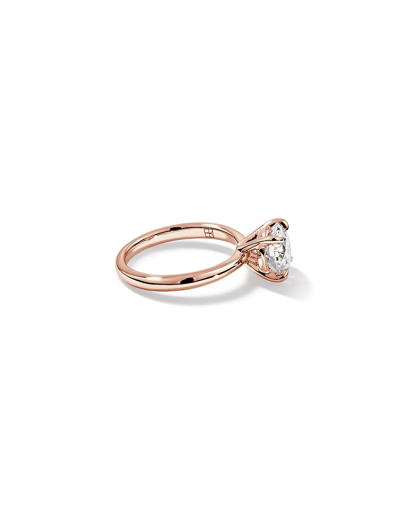 2.25 Carat Round Brilliant Laboratory-Grown Diamond Solitaire Ring 14kt Rose Gold