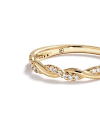 0.11 Carat TW Diamond Twist Wedding Ring in 14kt Yellow Gold