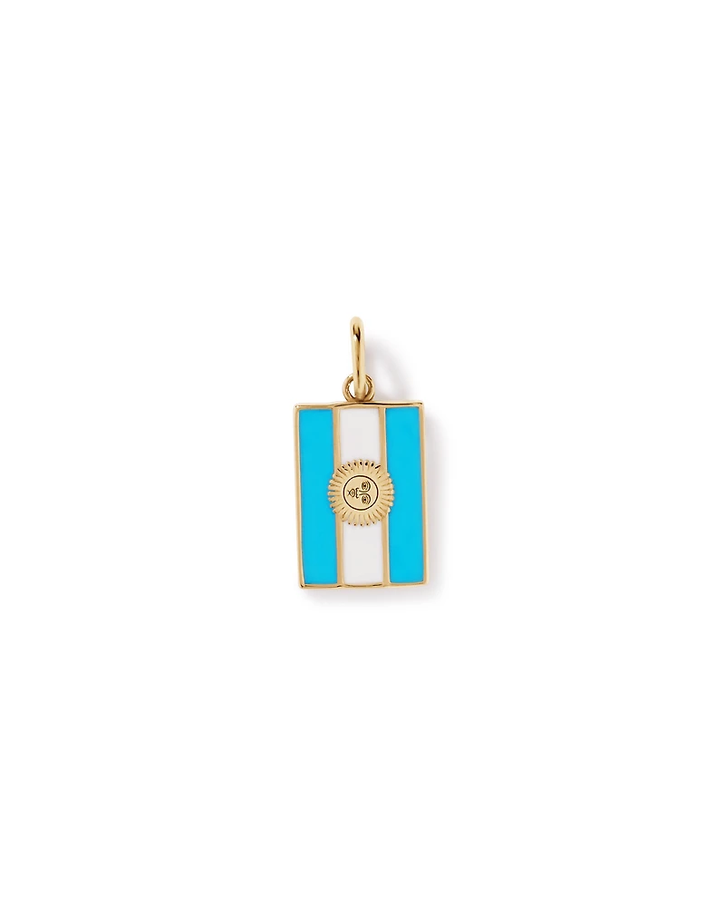 Argentina Flag Pendant in 18Kt Vermeil