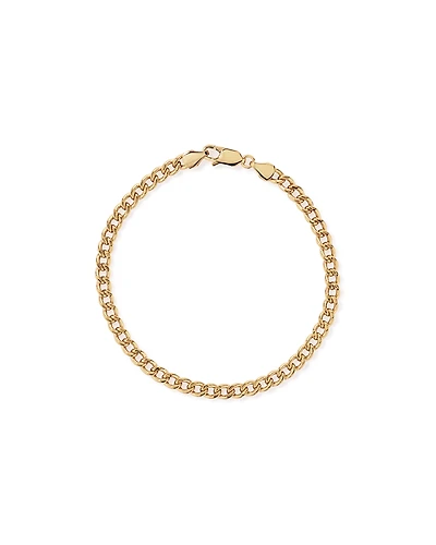 19cm (22") 4.2mm Width Semi Solid Diamond Cut Curb Bracelet in 10kt Yellow Gold