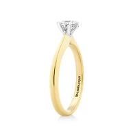 Certified Solitaire Engagement Ring with a 0.50 Carat TW Diamond in 18kt Yellow and White Gold