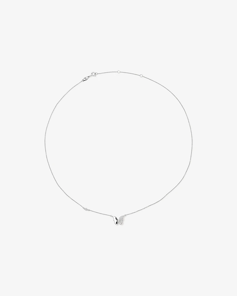 50cm (19.6") Butterfly Necklace with Cubic Zirconia in Sterling Silver