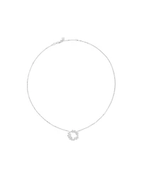 Cubic Zirconia Vine Circle Pendant Necklace in Sterling Silver