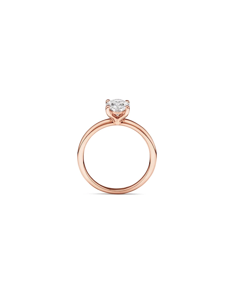 Carat TW Oval Laboratory-Grown Diamond Solitaire Engagement Ring in 14kt Rose Gold