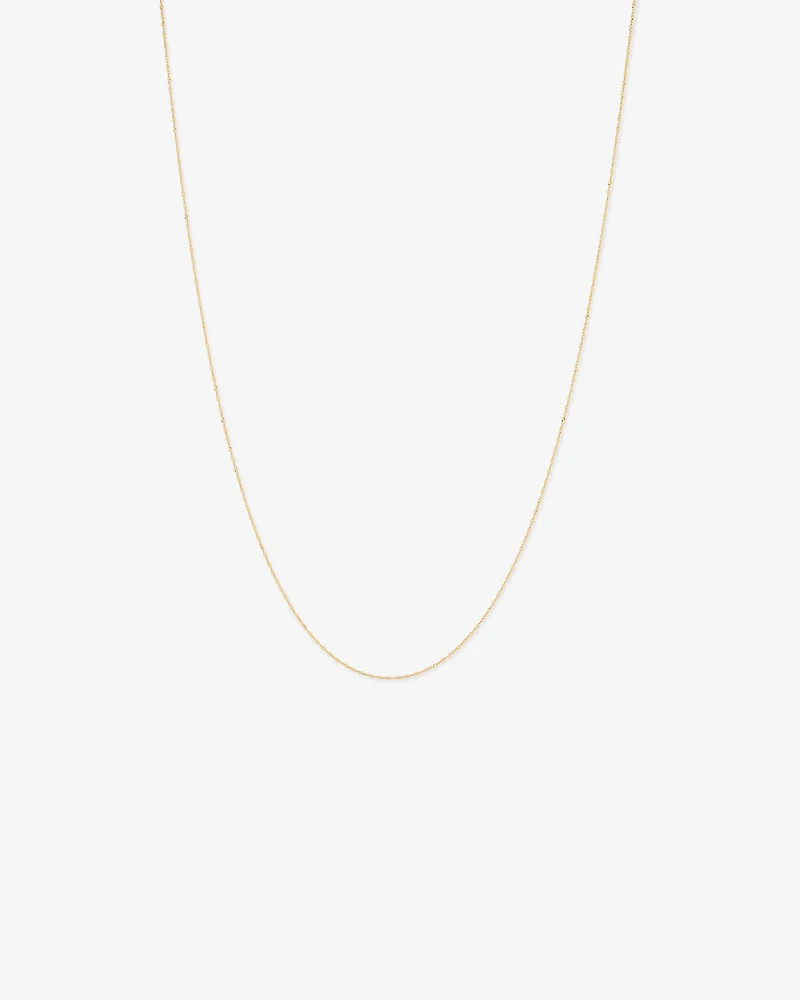 50cm (20") 1mm Width Singapore Chain in 10kt Yellow Gold