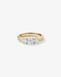 1.50 Carat TW 3 Stone Signature 101 Diamond Ring in 14kt Yellow and White Gold