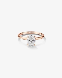 Carat TW Oval Laboratory-Grown Diamond Solitaire Engagement Ring in 14kt Rose Gold