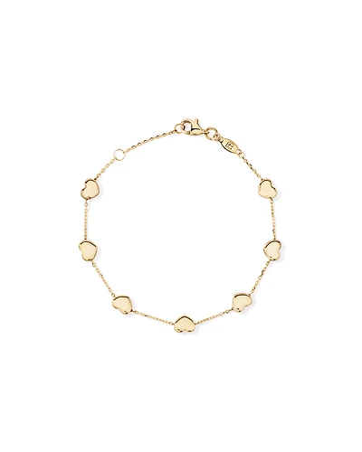 19cm (7.5") Heart Station Bracelet in 10kt Yellow Gold