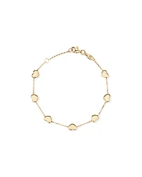 19cm (7.5") Heart Station Bracelet in 10kt Yellow Gold