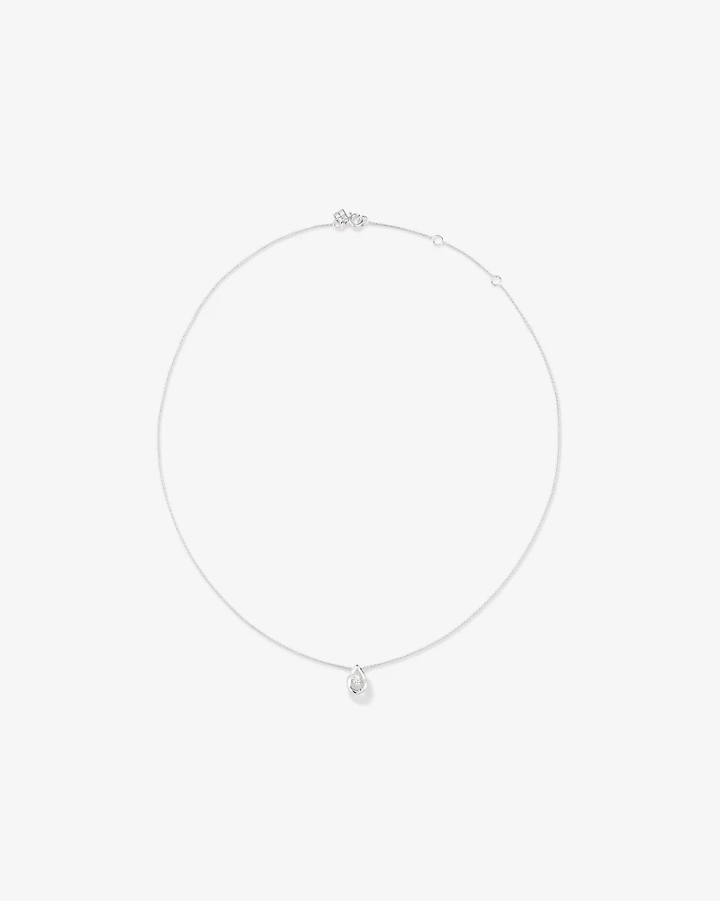 Lume Lab Pear Pendant with 0.10 Carat TW of Laboratory-Grown Diamond in Sterling Silver