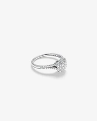 0.30 Carat TW Cushion Shaped Cluster Halo Diamond Ring in 10kt White Gold
