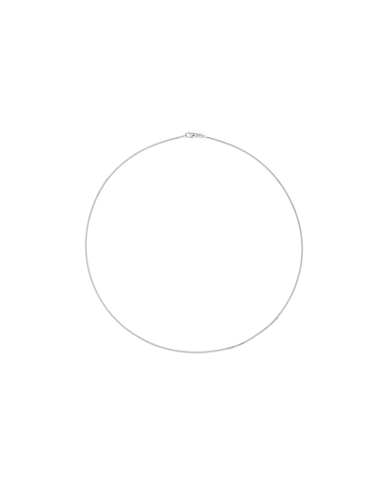 55cm (22") 1-1.5mm Width Fine Curb Chain Necklace in Sterling Silver