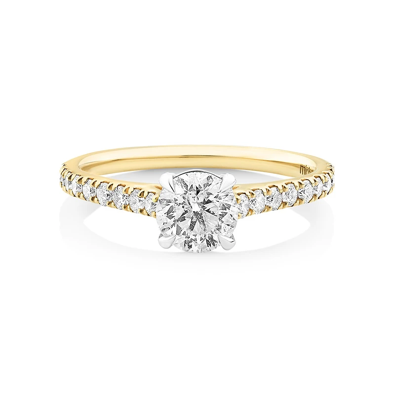 Engagement Ring with 1 1/4 Carat TW of Diamonds in 14kt Yellow/White Gold