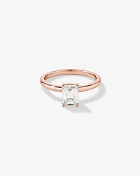 1.25 Carat TW Emerald Cut Laboratory-Grown Diamond Solitaire Engagement Ring In 14kt Rose Gold