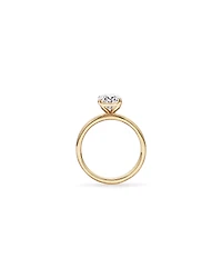 Bague solitaire en or jaune 14 carats sertie d'un diamant ovale de synthèse 2,00