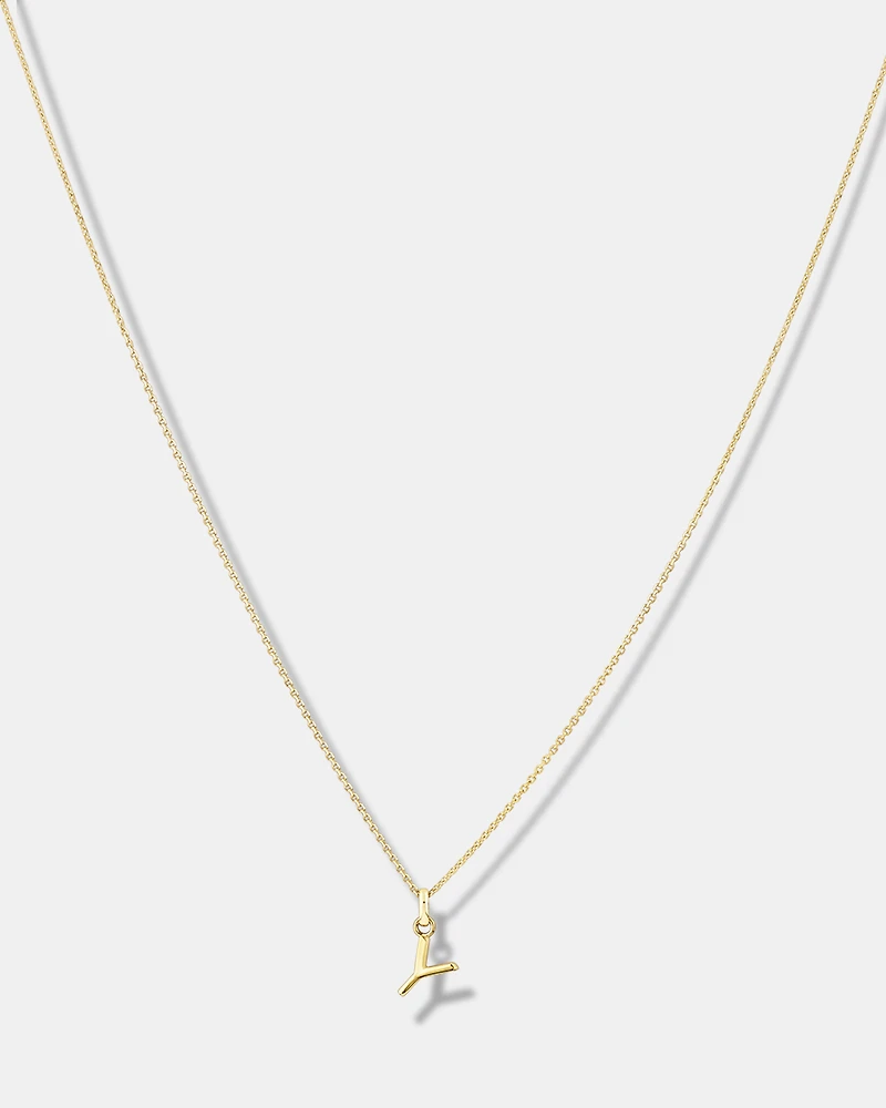 Y Initial Pendant in 10kt Yellow Gold