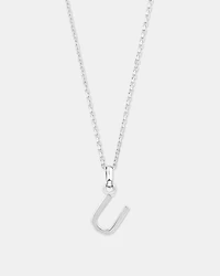 "U" Initial Pendant in Sterling Silver