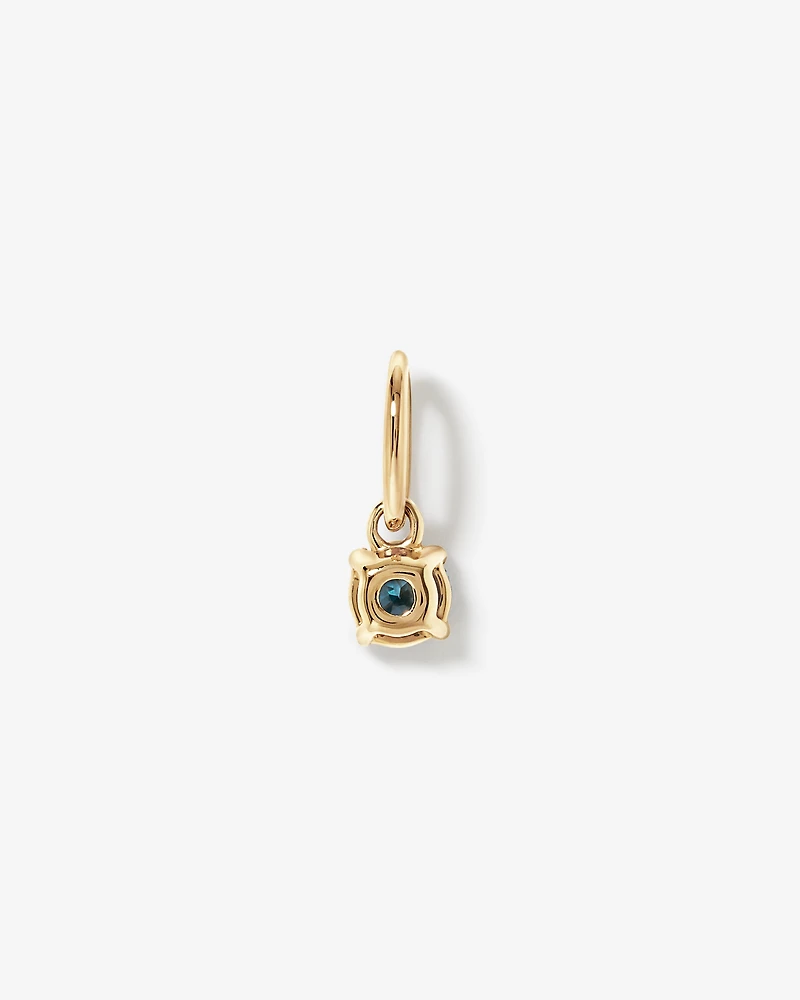 Round London Blue Topaz Birthstone Pendant in 10kt Yellow Gold