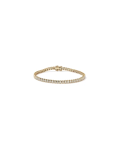 2.95 Carat Emerald Laboratory-Grown Diamonds Tennis Bracelet in 10kt Yellow Gold