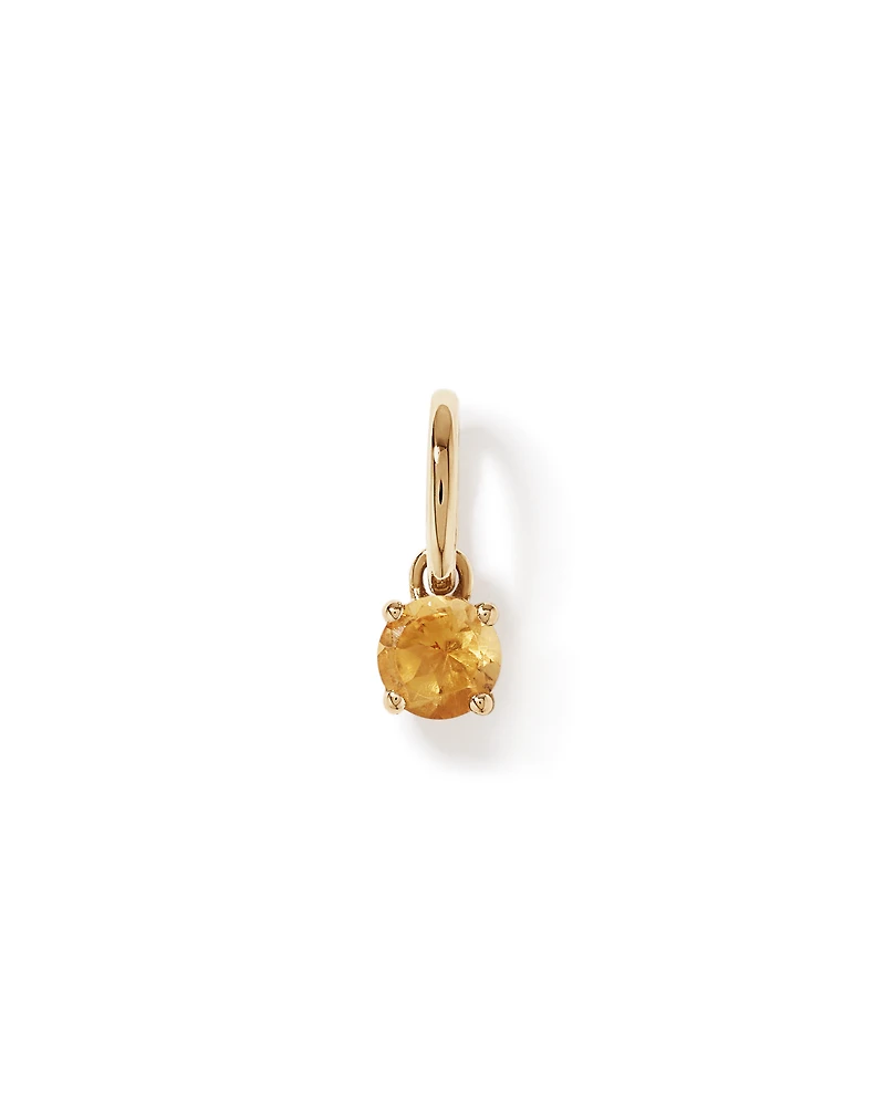 Round Citrine Birthstone Pendant in 10kt Yellow Gold