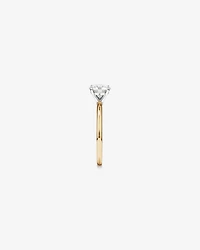Bague de fiançailles en diamant solitaire ronde brillante cultivée laboratoire 1,25 carat or jaune et blanc 14 carats