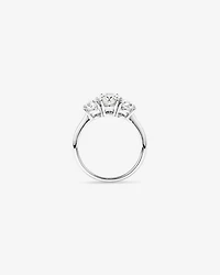 2 Carat Three Stone Oval Laboratory-Grown Diamond Engagement Ring 14kt White Gold