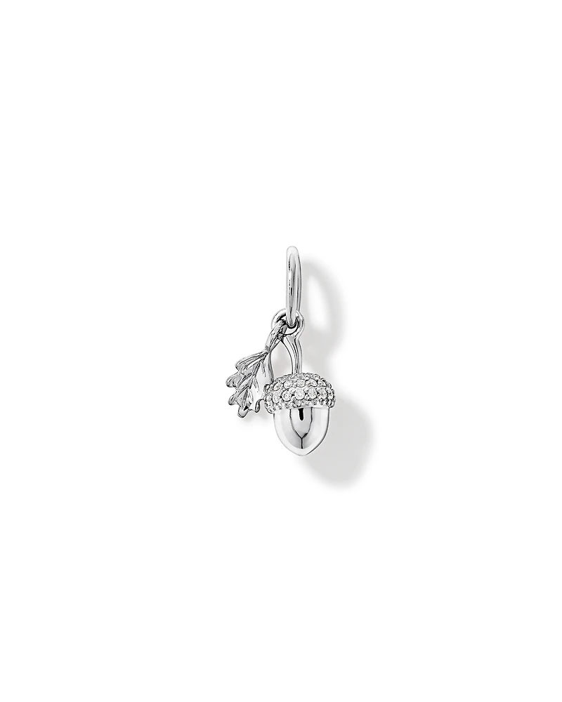 Canadian Acorn Diamond Pendant in Sterling Silver
