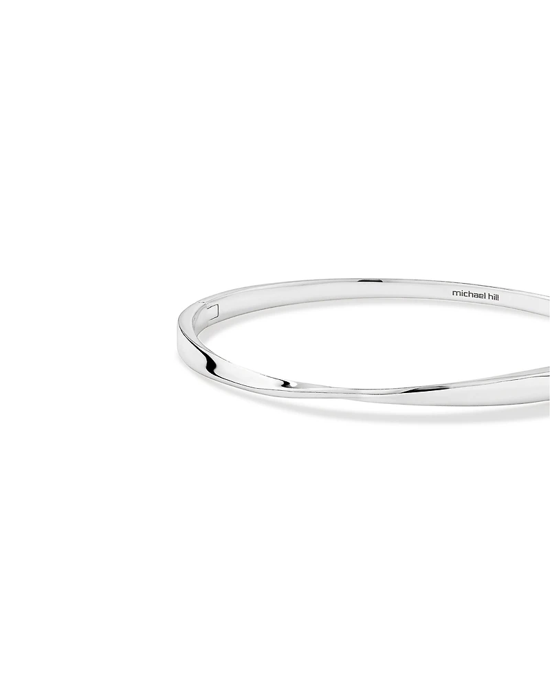 Bracelet jonc ovale torsadé en argent sterling poli de 62 mm