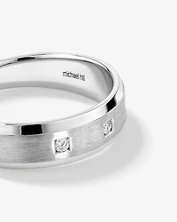 Carat TW Round Brilliant Bevelled Edge Men's Ring in Platinum