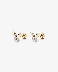 Children's Mother of Pearl Butterfly Stud Earrings in 10kt Yellow Gold
