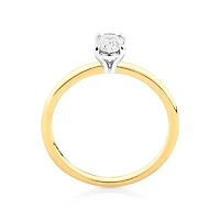 0.50 Carat TW Certified Oval Solitaire Engagement Ring in 18kt Yellow & White Gold