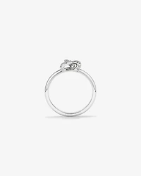 Cubic Zirconia Knot Split Band Ring in Sterling Silver