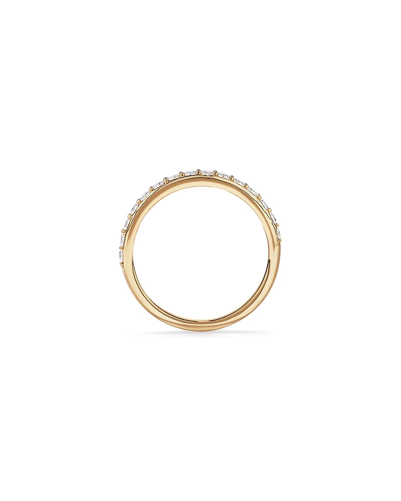 Alliance en or jaune 14 carats sertie d'un diamant rond brillant de synthèse 0,50 carat