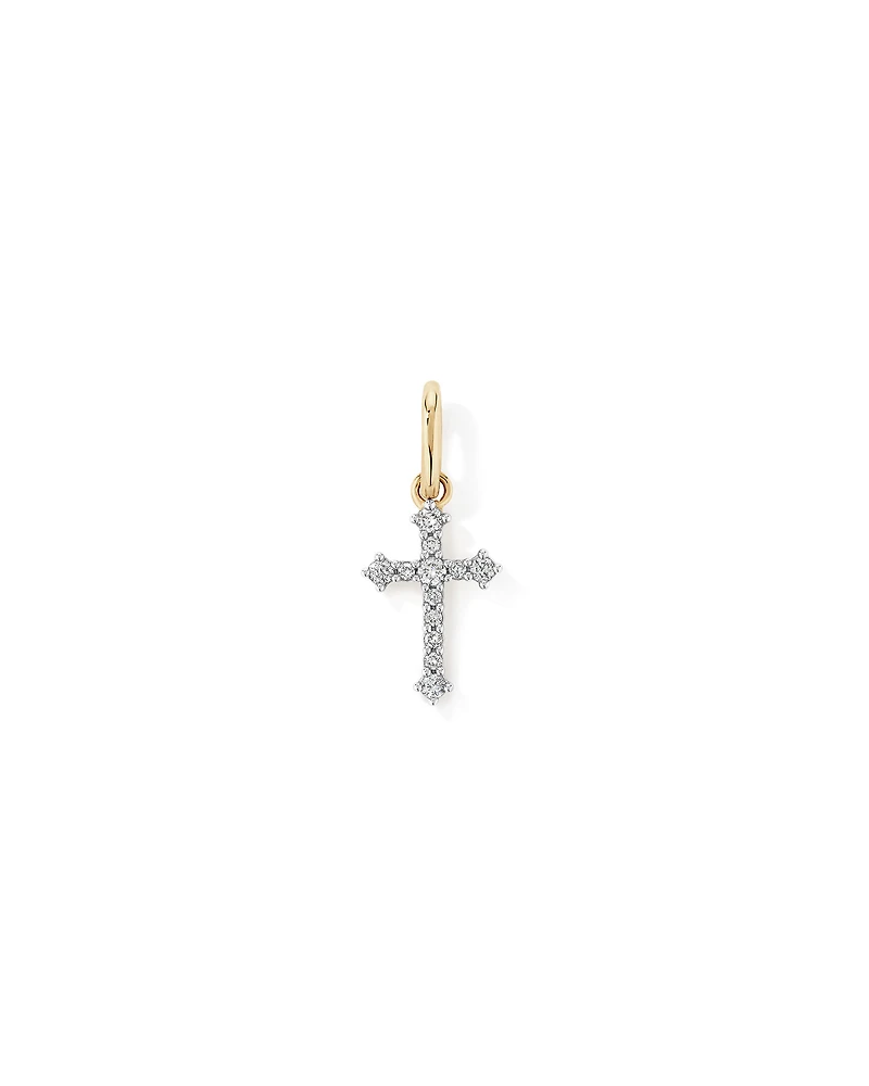0.10 Carat TW Diamond Cross Pendant in 10kt Yellow Gold