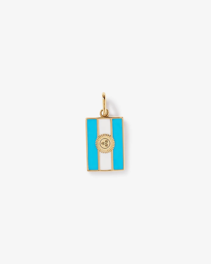 Argentina Flag Pendant in 18Kt Vermeil