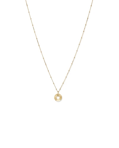 Sunray Open Circle Pendant Station Necklace in 10kt Yellow Gold