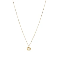 Sunray Open Circle Pendant Station Necklace in 10kt Yellow Gold