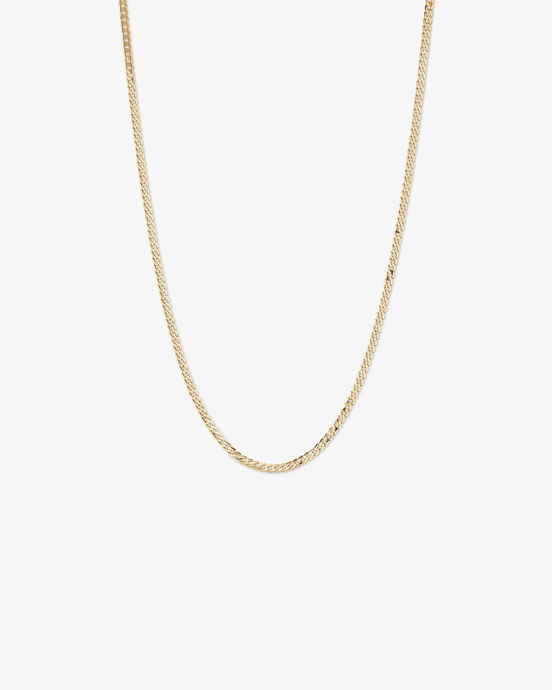 65cm (22") 3.75mm Width Solid Flat Bevelled Curb Chain in 10kt Yellow Gold