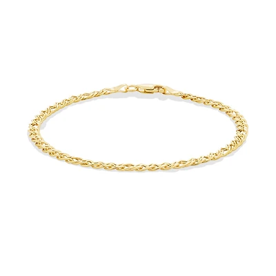 19cm (7.5") Double Oval Curb Bracelet in 10kt Yellow Gold