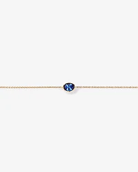 Created Blue Sapphire Bracelet in 10kt Yellow Gold