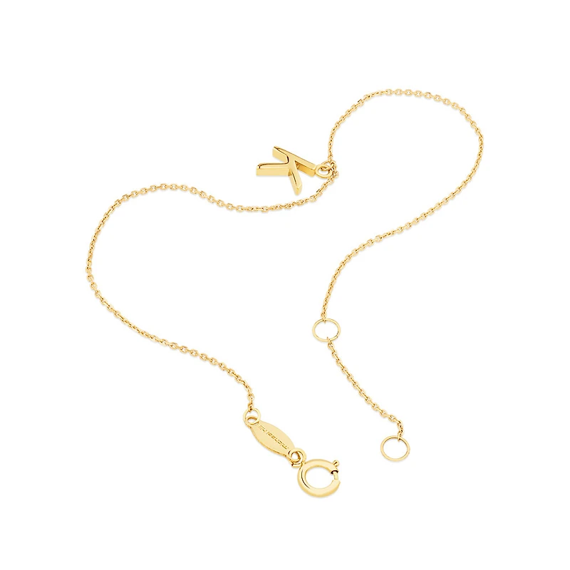 19cm (7.5") K Initial Bracelet in 10kt Yellow Gold