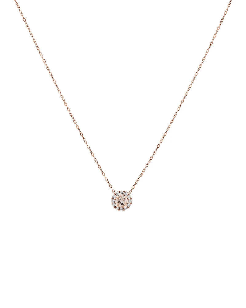 Pendant with Morganite & 0.14 Carat TW of Diamonds in 10kt Rose Gold