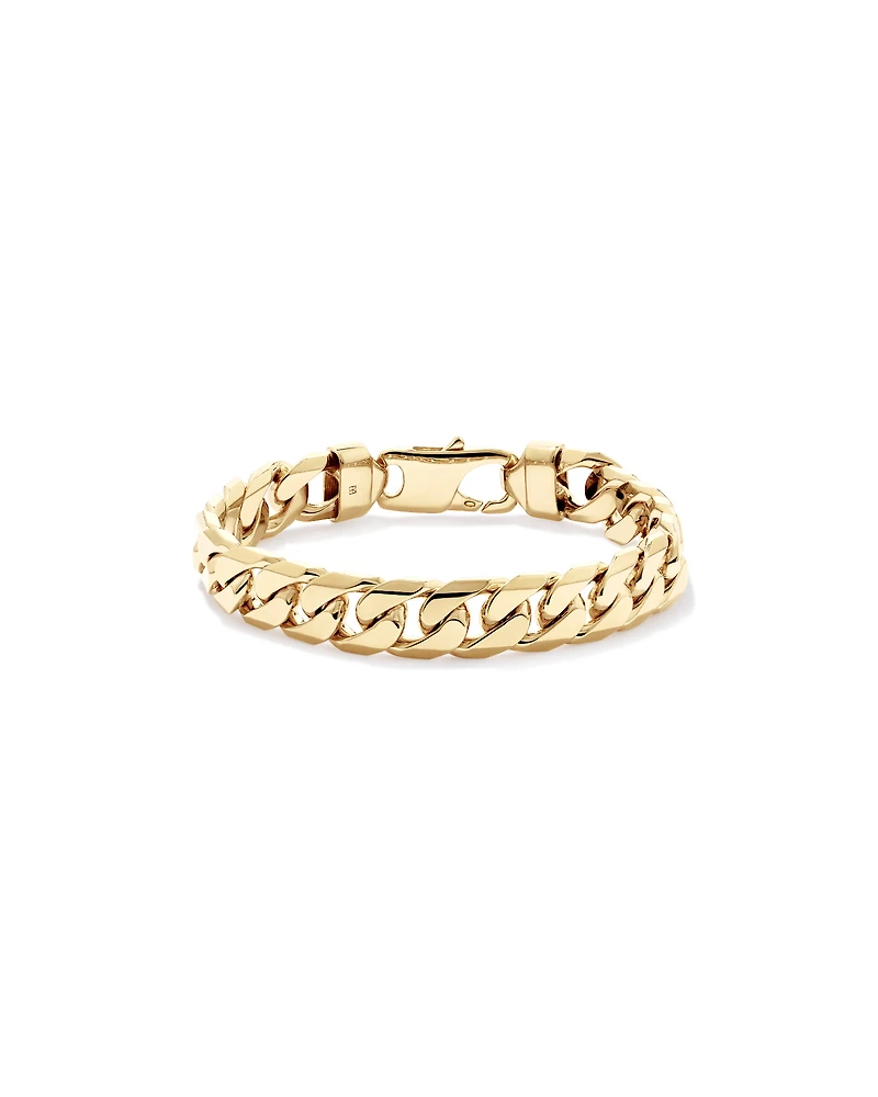 21cm (8") 11mm Curb Bracelet in 18ct Vermeil