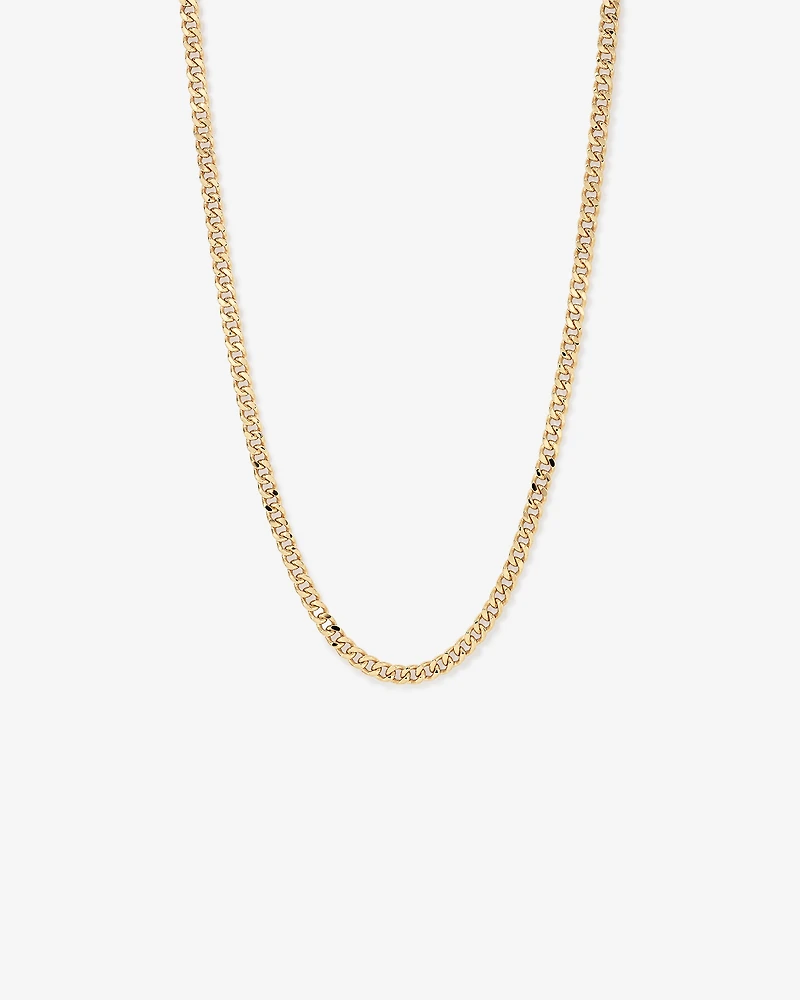 60cm (22") 6.8mm Width Semi Solid Diamond Cut Curb Chain in 10kt Yellow Gold