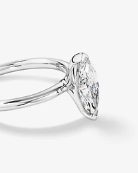 Bague De Fiançailles Solitaire En Diamant Laboratoire Marquise 1,25 Carat Poids Total Or Blanc 14 Carats